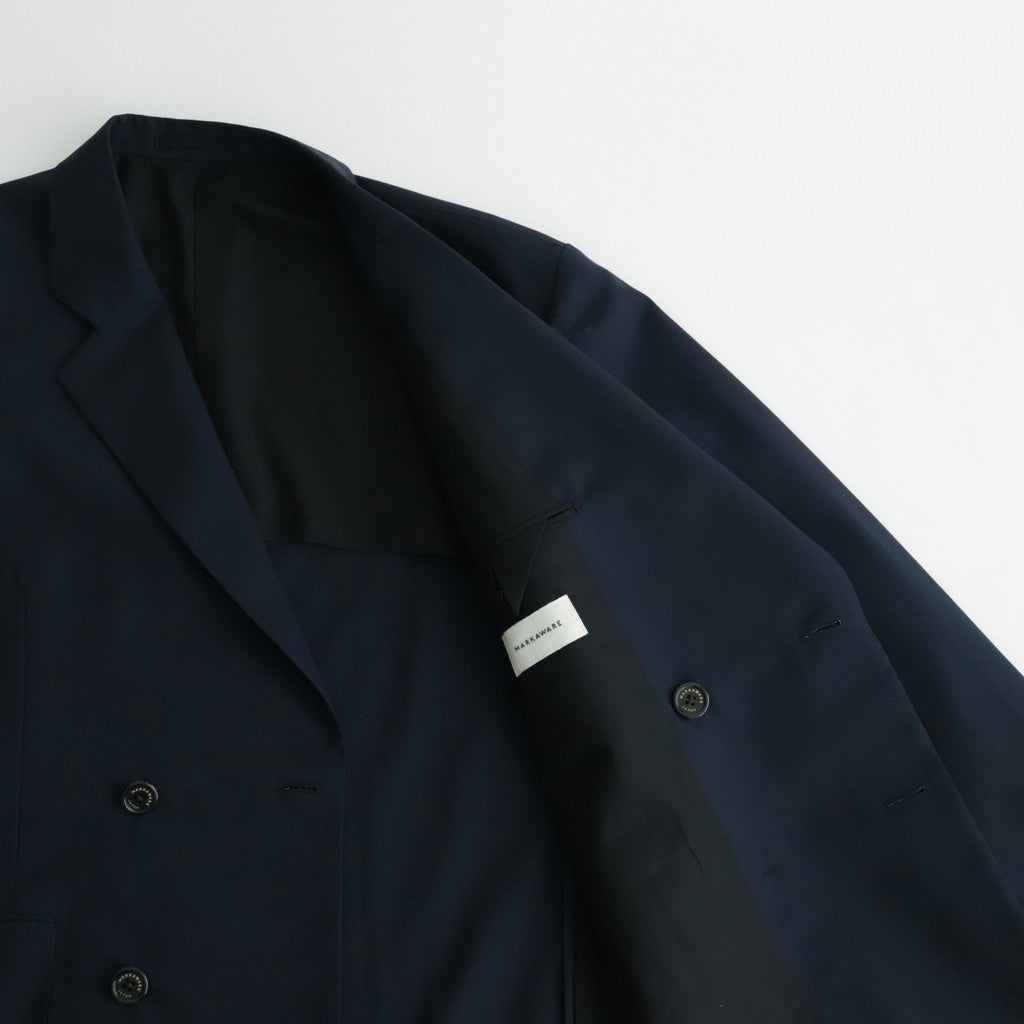 ORGANIC WOOL TROPICAL COMFORT W-BREASTED BLAZER #NAVY [A24A