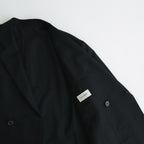 ORGANIC WOOL TROPICAL COMFORT W-BREASTED BLAZER #BLACK [A24A-08JK02C]