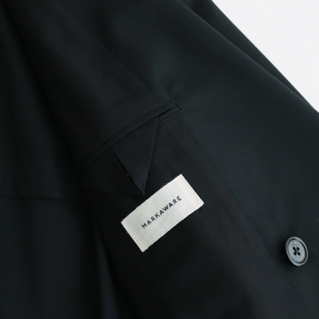 ORGANIC WOOL TROPICAL COMFORT W-BREASTED BLAZER #BLACK [A24A-08JK02C]