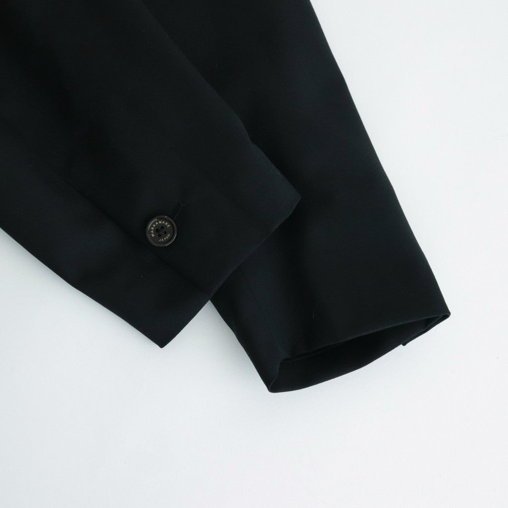 ORGANIC WOOL TROPICAL COMFORT W-BREASTED BLAZER #BLACK [A24A-08JK02C]