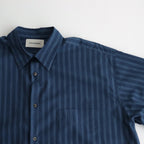ORGANIC COTTON LOAN STRIPE COMFORT FIT SHIRT #BLUE×NAVY [A24A-17SH01C]