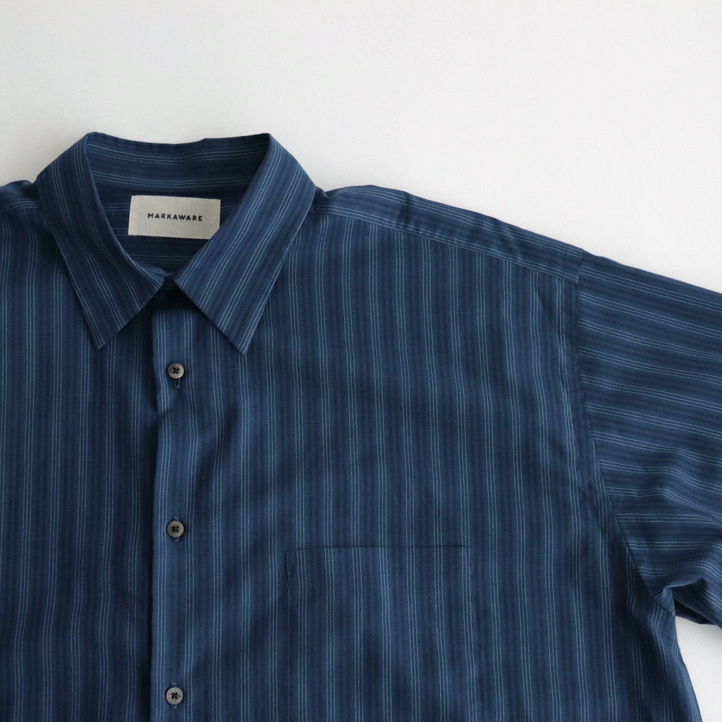 ORGANIC COTTON LOAN STRIPE COMFORT FIT SHIRT #BLUE×NAVY [A24A-17SH01C]