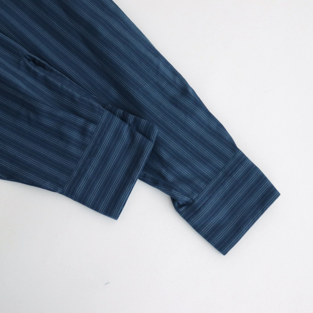 ORGANIC COTTON LOAN STRIPE COMFORT FIT SHIRT #BLUE×NAVY [A24A