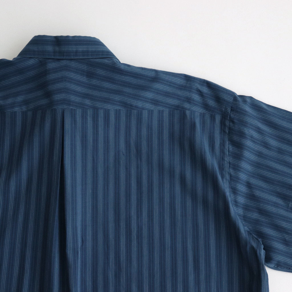 ORGANIC COTTON LOAN STRIPE COMFORT FIT SHIRT #BLUE×NAVY [A24A-17SH01C]