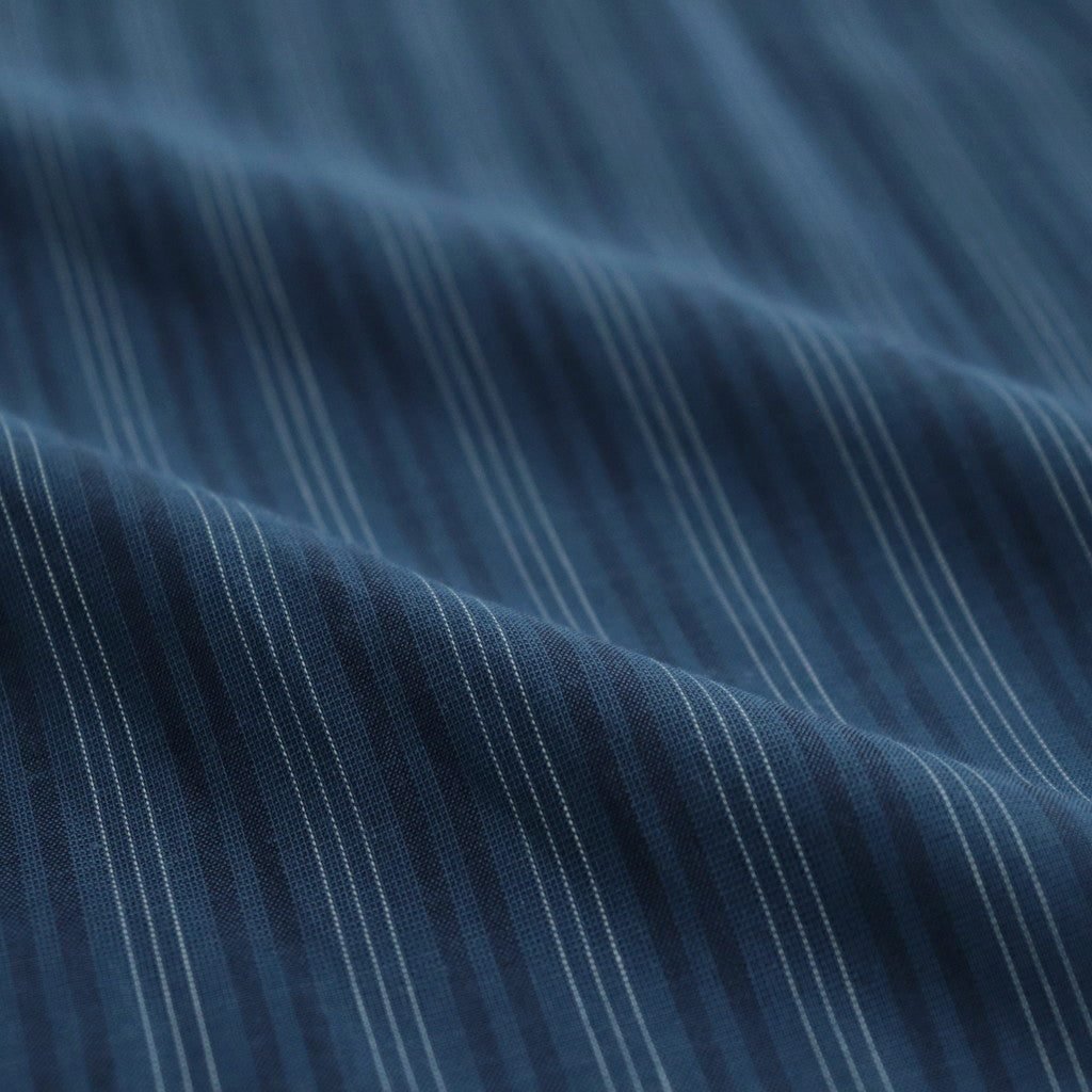 ORGANIC COTTON LOAN STRIPE COMFORT FIT SHIRT #BLUE×NAVY [A24A-17SH01C]