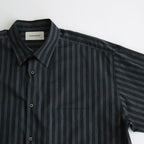 ORGANIC COTTON LOAN STRIPE COMFORT FIT SHIRT #GRAY×BLACK [A24A-17SH01C]
