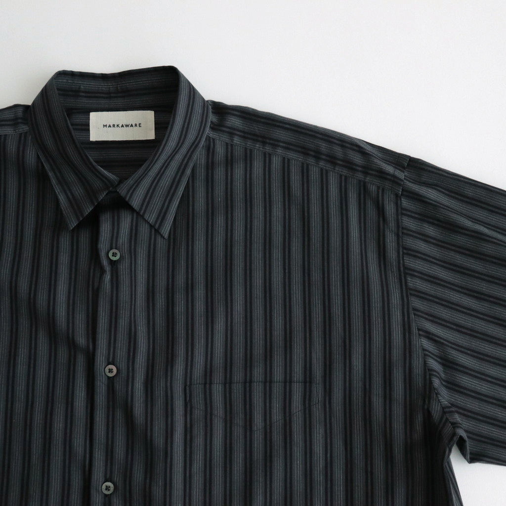 ORGANIC COTTON LOAN STRIPE COMFORT FIT SHIRT #GRAY×BLACK [A24A-17SH01C]