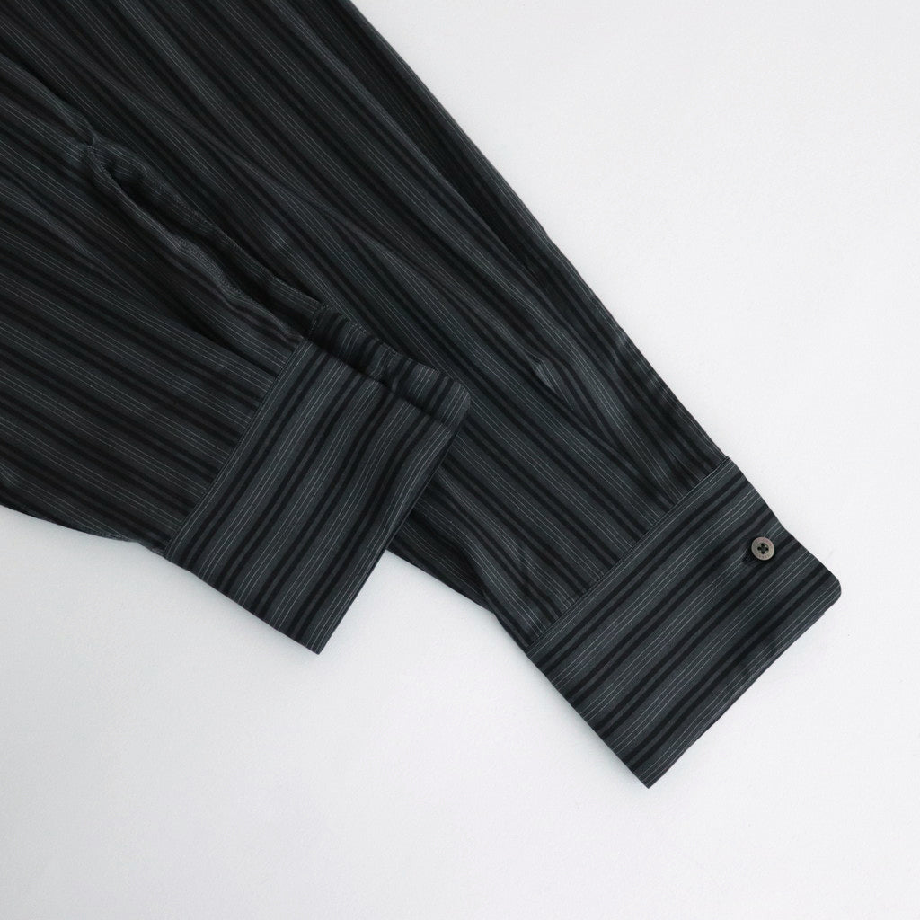 ORGANIC COTTON LOAN STRIPE COMFORT FIT SHIRT #GRAY×BLACK [A24A-17SH01C]