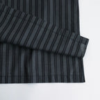 ORGANIC COTTON LOAN STRIPE OPEN COLLAR SHIRT #GRAY×BLACK [A24A-17SH02C]