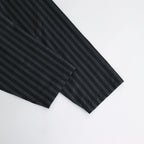 ORGANIC COTTON LOAN STRIPE OPEN COLLAR SHIRT #GRAY×BLACK [A24A-17SH02C]