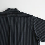 ORGANIC COTTON LOAN STRIPE OPEN COLLAR SHIRT #GRAY×BLACK [A24A-17SH02C]
