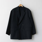 ORGANIC WOOL TROPICAL COMFORT W-BREASTED BLAZER #BLACK [A24A-08JK02C]