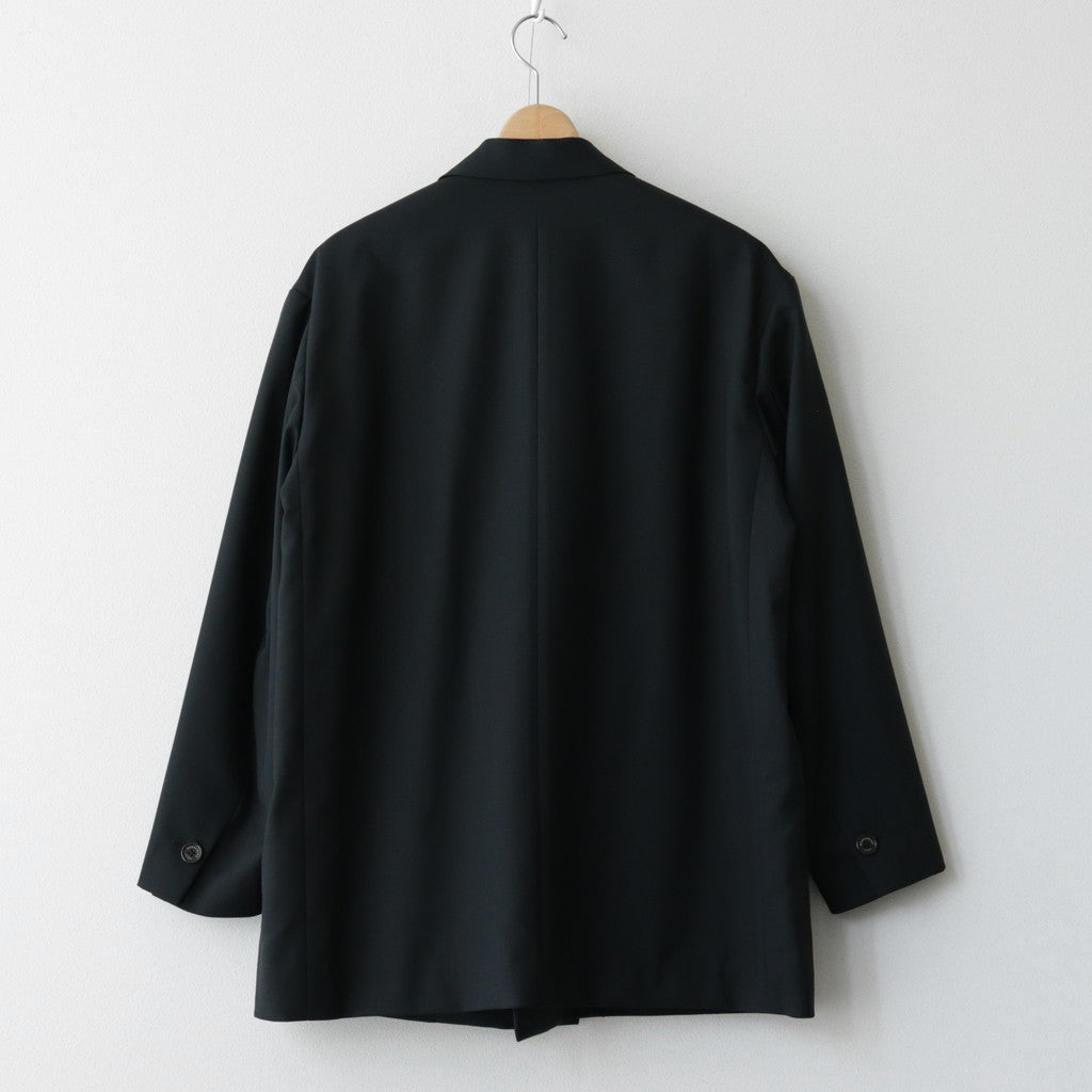 ORGANIC WOOL TROPICAL COMFORT W-BREASTED BLAZER #BLACK [A24A-08JK02C]