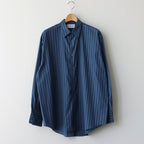 ORGANIC COTTON LOAN STRIPE COMFORT FIT SHIRT #BLUE×NAVY [A24A-17SH01C]