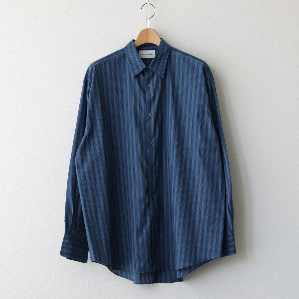 ORGANIC COTTON LOAN STRIPE COMFORT FIT SHIRT #BLUE×NAVY [A24A-17SH01C]