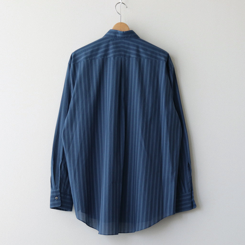 ORGANIC COTTON LOAN STRIPE COMFORT FIT SHIRT #BLUE×NAVY [A24A-17SH01C]