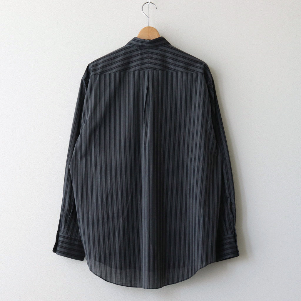 ORGANIC COTTON LOAN STRIPE COMFORT FIT SHIRT #GRAY×BLACK