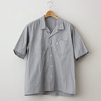 SHORT SLEEVE OPEN COLLAR SHIRT #BLACK STRIPE [SH-WLRS-005]