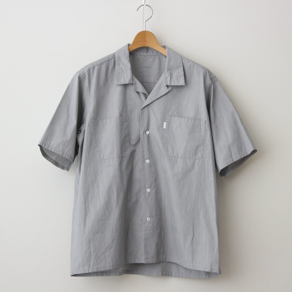 SHORT SLEEVE OPEN COLLAR SHIRT #BLACK STRIPE [SH-WLRS-005]