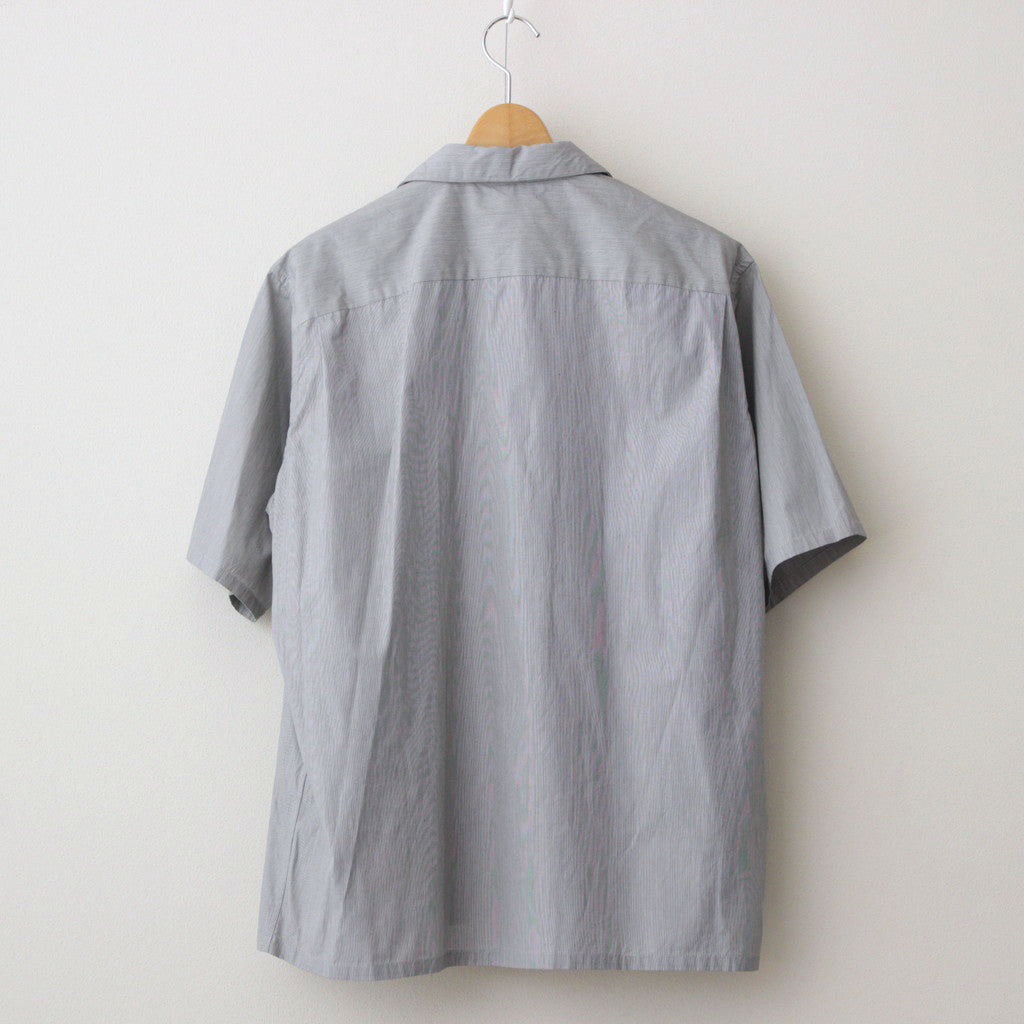 SHORT SLEEVE OPEN COLLAR SHIRT #BLACK STRIPE [SH-WLRS-005]
