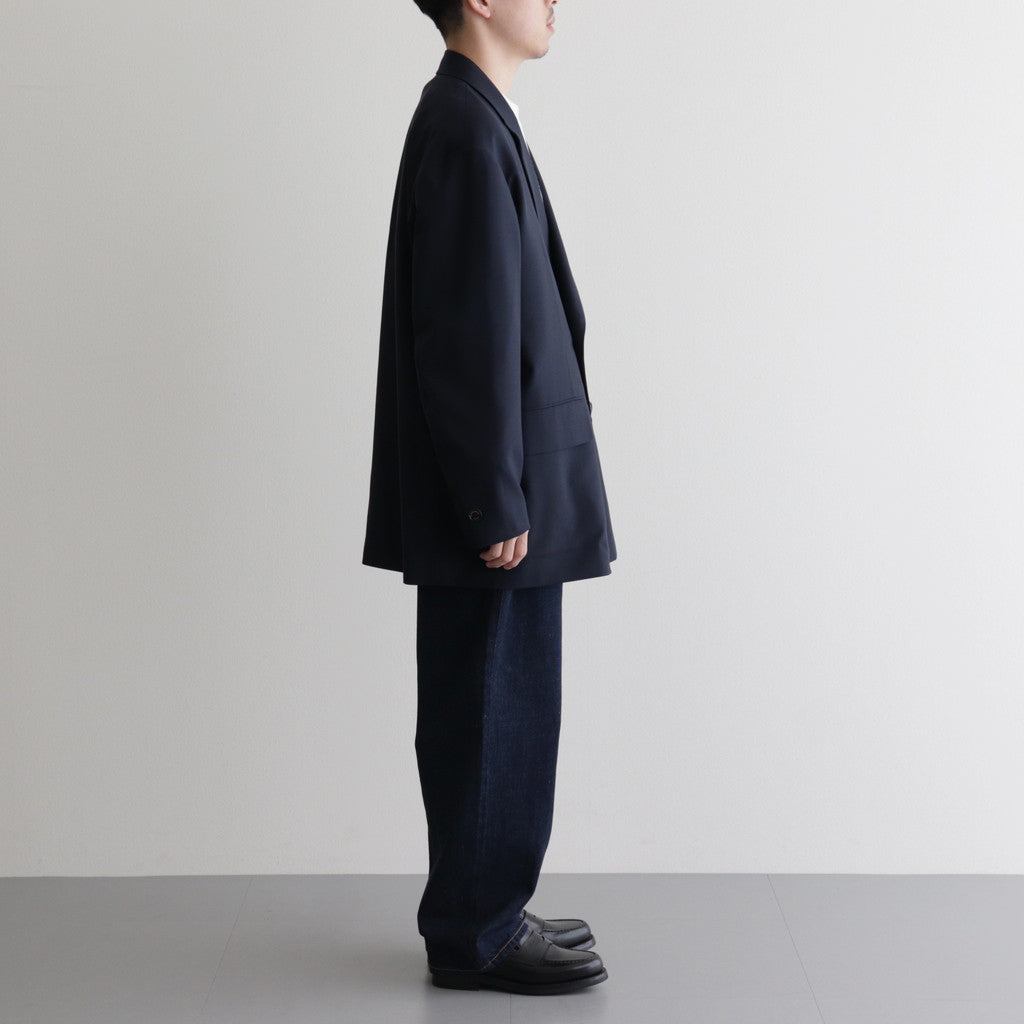 ORGANIC WOOL TROPICAL COMFORT W-BREASTED BLAZER #NAVY [A24A-08JK02C]