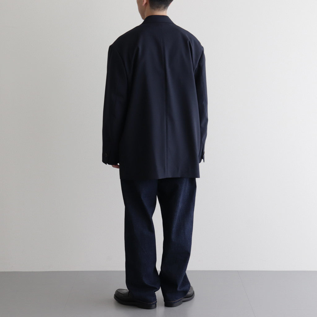 ORGANIC WOOL TROPICAL COMFORT W-BREASTED BLAZER #NAVY [A24A-08JK02C]