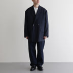 ORGANIC WOOL TROPICAL COMFORT W-BREASTED BLAZER #NAVY [A24A-08JK02C]