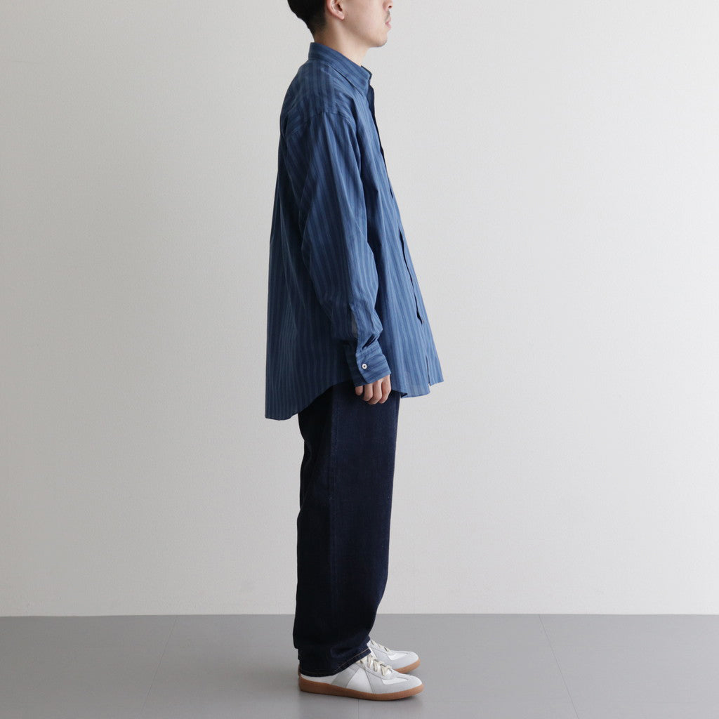 ORGANIC COTTON LOAN STRIPE COMFORT FIT SHIRT #BLUE×NAVY [A24A-17SH01C]