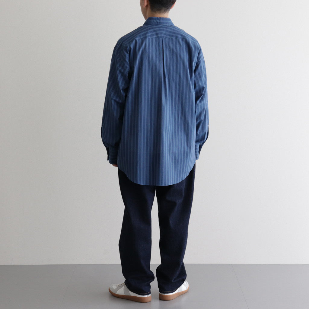 ORGANIC COTTON LOAN STRIPE COMFORT FIT SHIRT #BLUE×NAVY [A24A-17SH01C]