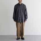 ORGANIC COTTON LOAN STRIPE COMFORT FIT SHIRT #GRAY×BLACK [A24A-17SH01C]