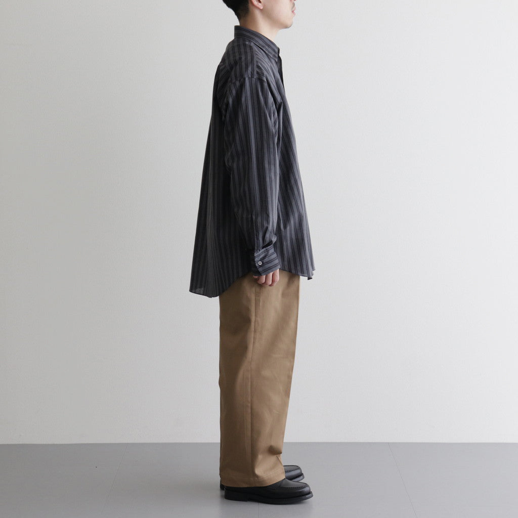 ORGANIC COTTON LOAN STRIPE COMFORT FIT SHIRT #GRAY×BLACK [A24A-17SH01C]