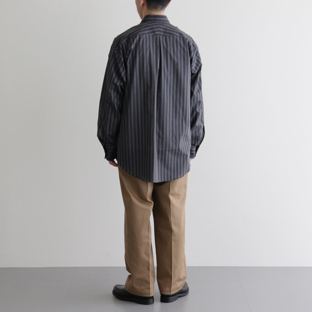 ORGANIC COTTON LOAN STRIPE COMFORT FIT SHIRT #GRAY×BLACK [A24A-17SH01C]
