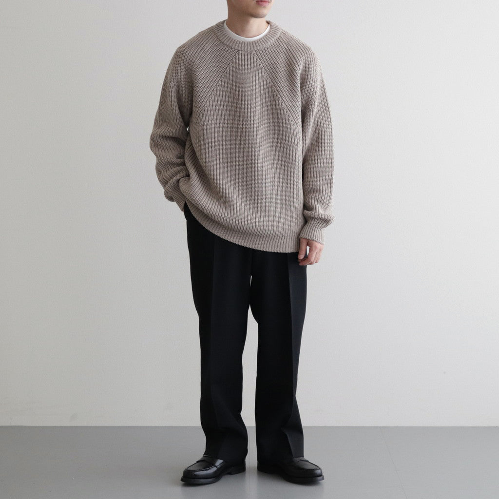 SIGNATURE CREW NECK #BEIGE [BN-23FM-030] – Diffusion