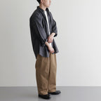 ORGANIC COTTON LOAN STRIPE COMFORT FIT SHIRT #GRAY×BLACK [A24A-17SH01C]