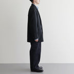 ORGANIC WOOL TROPICAL COMFORT W-BREASTED BLAZER #BLACK [A24A-08JK02C]