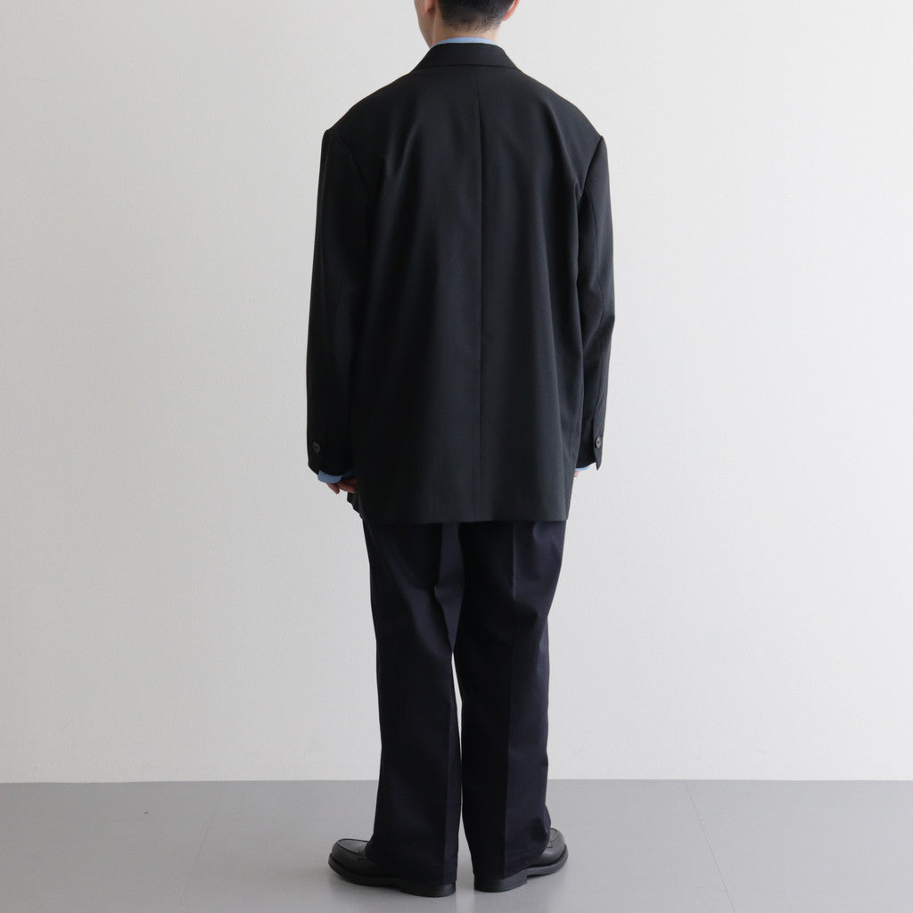 ORGANIC WOOL TROPICAL COMFORT W-BREASTED BLAZER #BLACK [A24A-08JK02C]