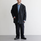 ORGANIC WOOL TROPICAL COMFORT W-BREASTED BLAZER #BLACK [A24A-08JK02C]