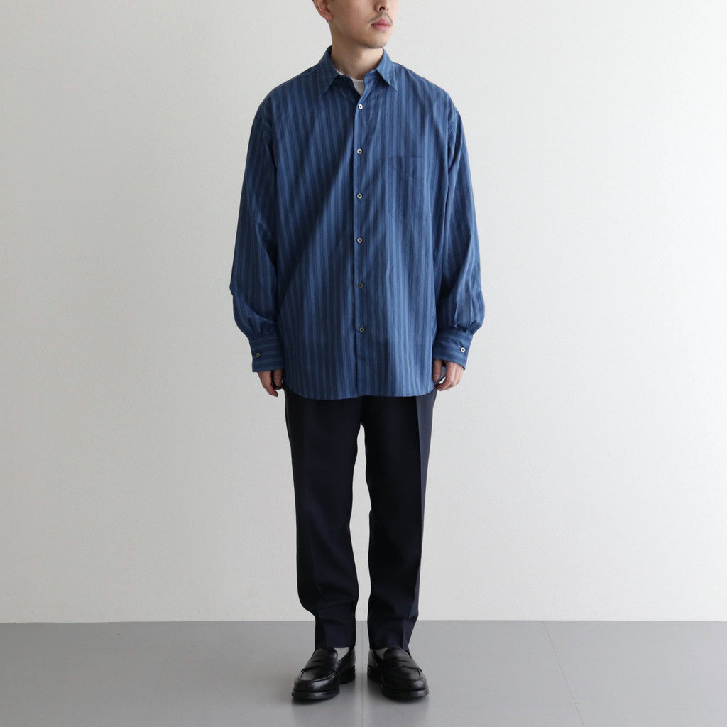 ORGANIC WOOL TROPICAL PEGTOP TROUSERS #NAVY [A24A-08PT02C]