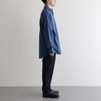 ORGANIC WOOL TROPICAL PEGTOP TROUSERS #NAVY [A24A-08PT02C]