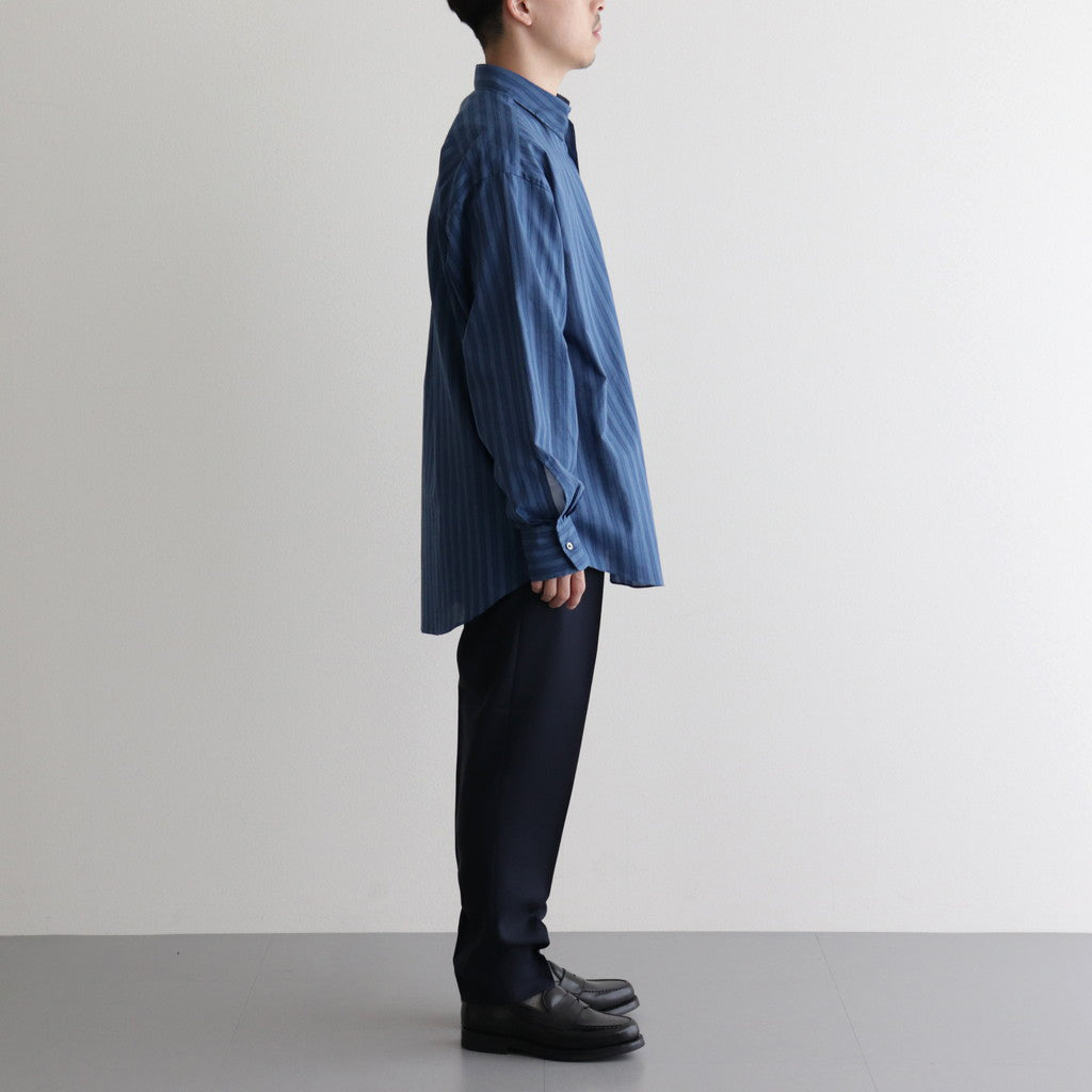 ORGANIC WOOL TROPICAL PEGTOP TROUSERS #NAVY [A24A-08PT02C]