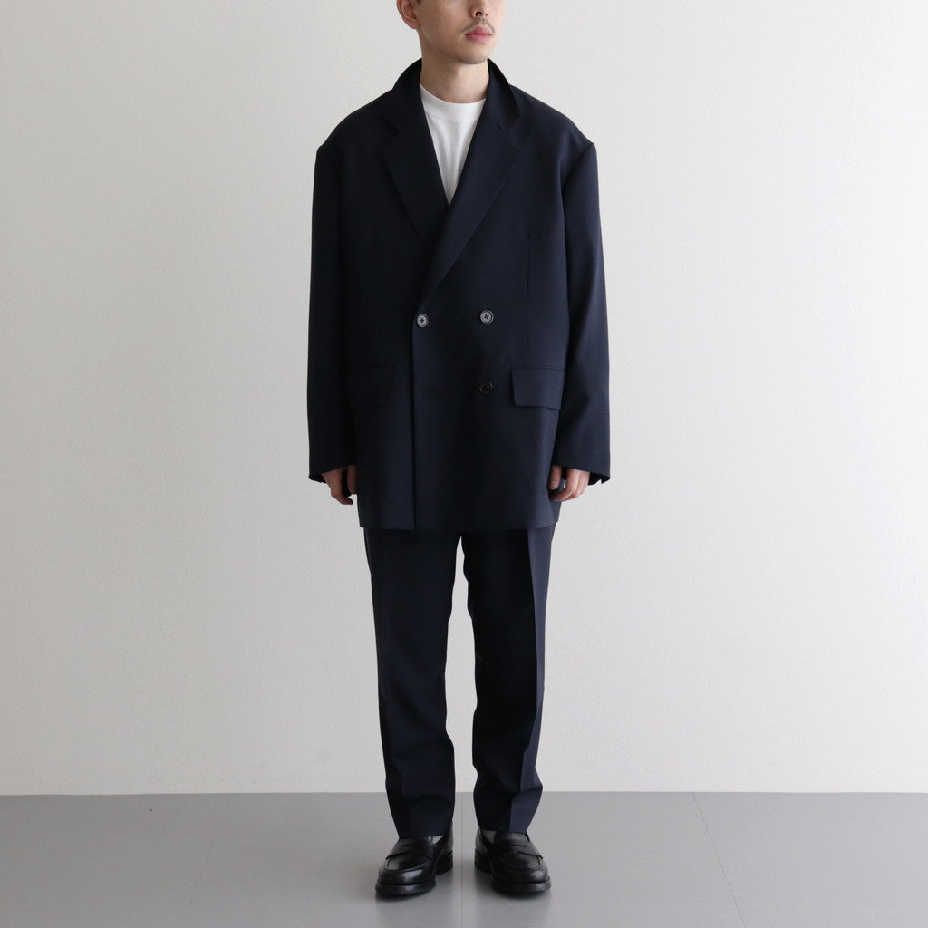 ORGANIC WOOL TROPICAL PEGTOP TROUSERS #NAVY [A24A-08PT02C]