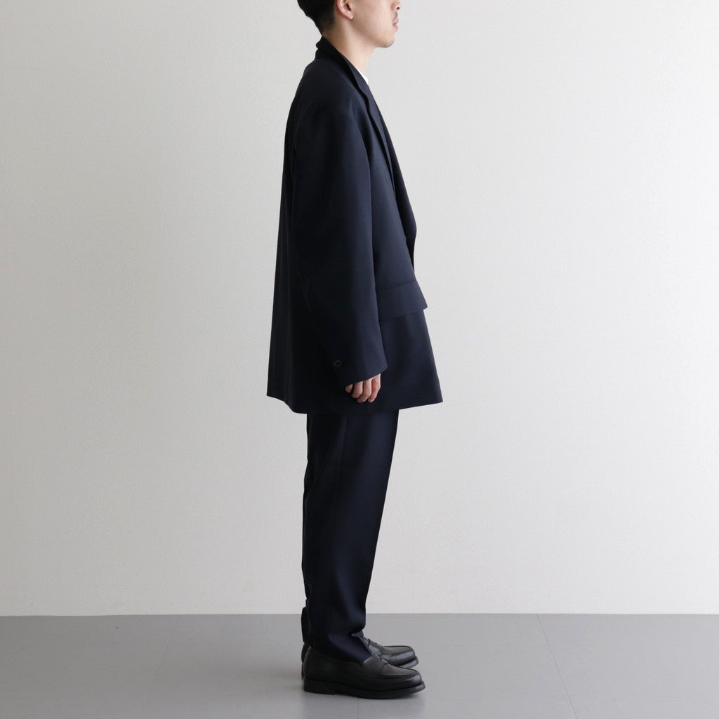 ORGANIC WOOL TROPICAL PEGTOP TROUSERS #NAVY [A24A-08PT02C]