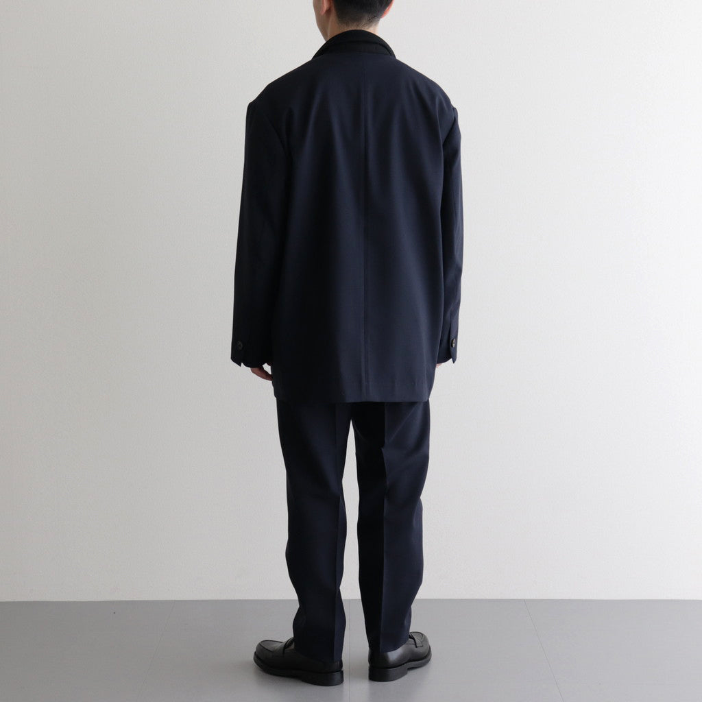 ORGANIC WOOL TROPICAL PEGTOP TROUSERS #NAVY [A24A-08PT02C]