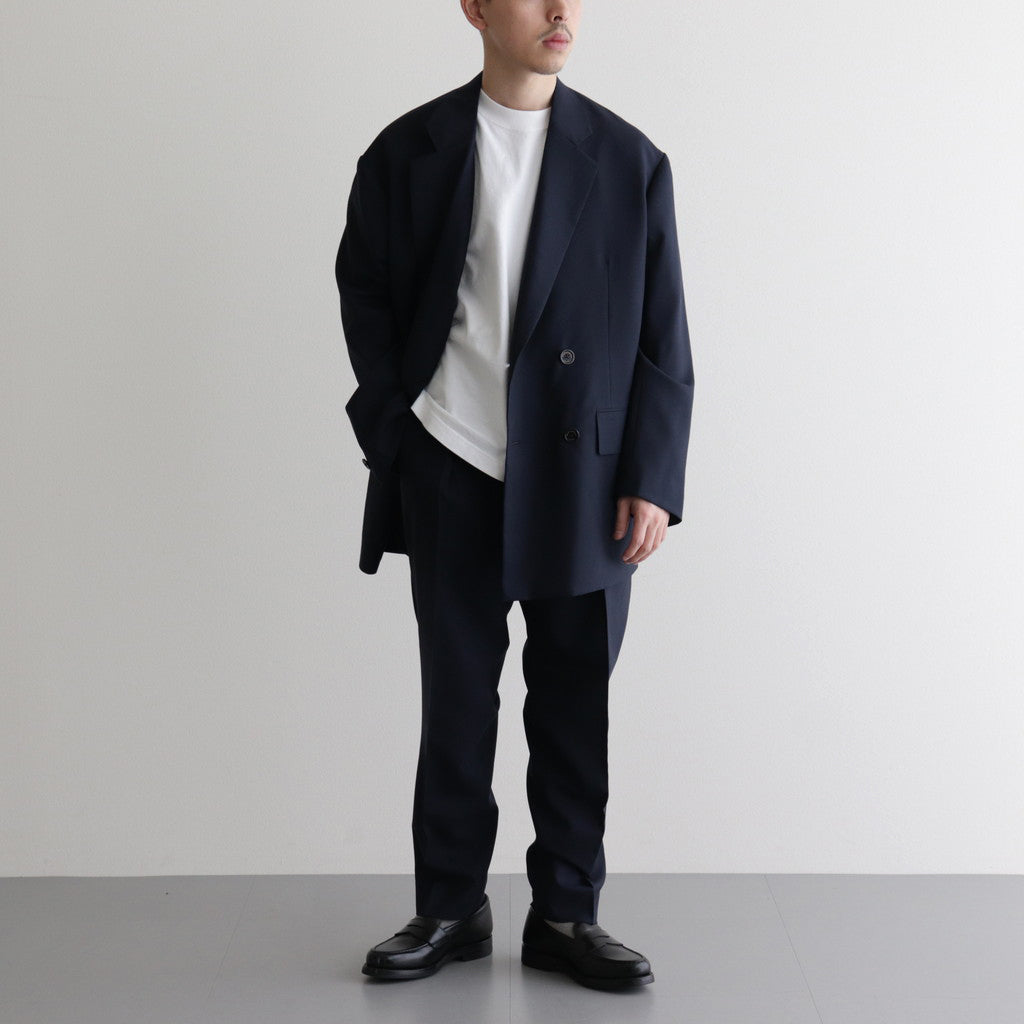 ORGANIC WOOL TROPICAL PEGTOP TROUSERS #NAVY [A24A-08PT02C]