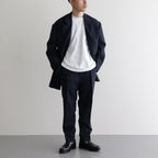 ORGANIC WOOL TROPICAL PEGTOP TROUSERS #NAVY [A24A-08PT02C]