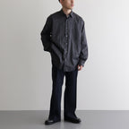 ORGANIC COTTON LOAN STRIPE COMFORT FIT SHIRT #GRAY×BLACK [A24A-17SH01C]