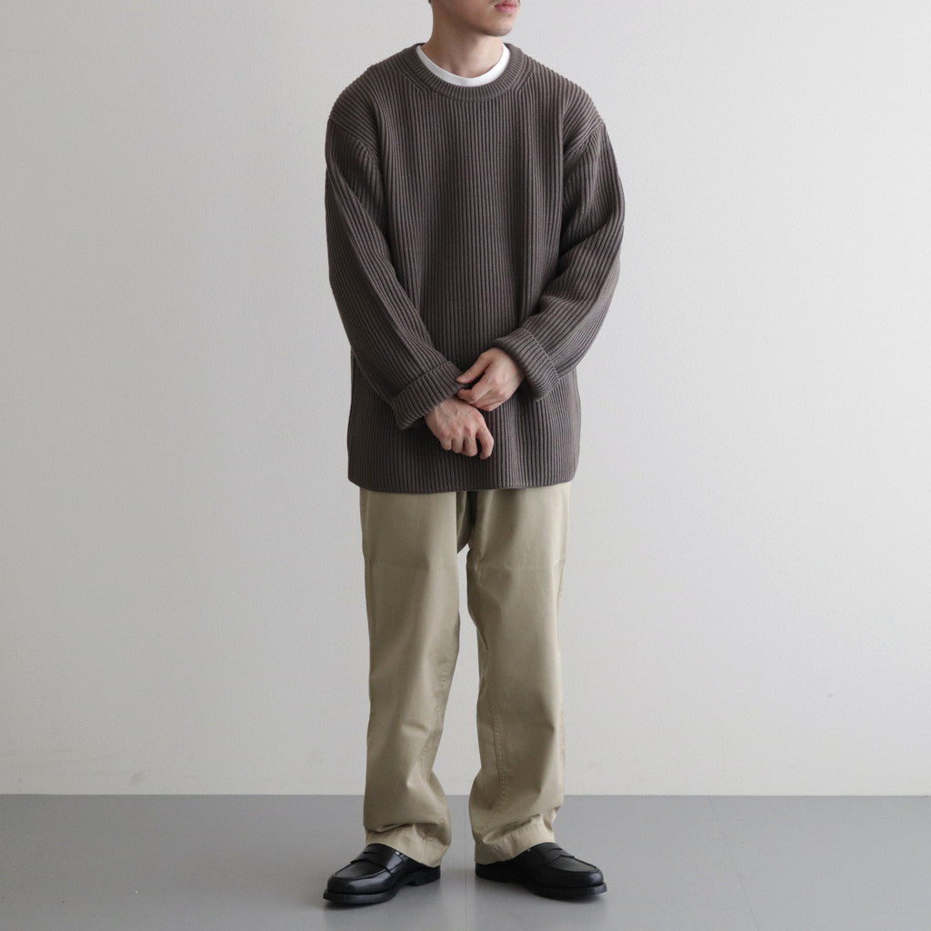 SOLID WOOL RIB CREW NECK #WALNUT [BN-23FM-035] – Diffusion