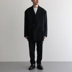 ORGANIC WOOL TROPICAL COMFORT W-BREASTED BLAZER #BLACK [A24A-08JK02C]