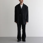 ORGANIC WOOL TROPICAL COMFORT W-BREASTED BLAZER #BLACK [A24A-08JK02C]