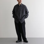 ORGANIC COTTON LOAN STRIPE COMFORT FIT SHIRT #GRAY×BLACK [A24A-17SH01C]